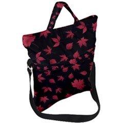 Red Autumn Leaves Autumn Forest Fold Over Handle Tote Bag