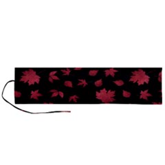 Red Autumn Leaves Autumn Forest Roll Up Canvas Pencil Holder (l) by Ravend