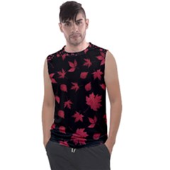 Red Autumn Leaves Autumn Forest Men s Regular Tank Top by Ravend