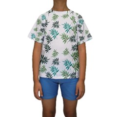 Leaves Plant Design Template Kids  Short Sleeve Swimwear