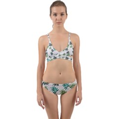 Leaves Plant Design Template Wrap Around Bikini Set