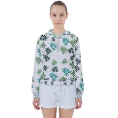 Leaves Plant Design Template Women s Tie Up Sweat by Ravend