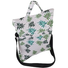Leaves Plant Design Template Fold Over Handle Tote Bag