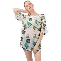 Leaves Plant Design Template Oversized Chiffon Top