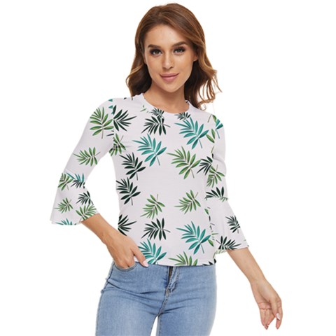 Leaves Plant Design Template Bell Sleeve Top by Ravend