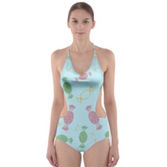 Toffees Candy Sweet Dessert Cut-out One Piece Swimsuit