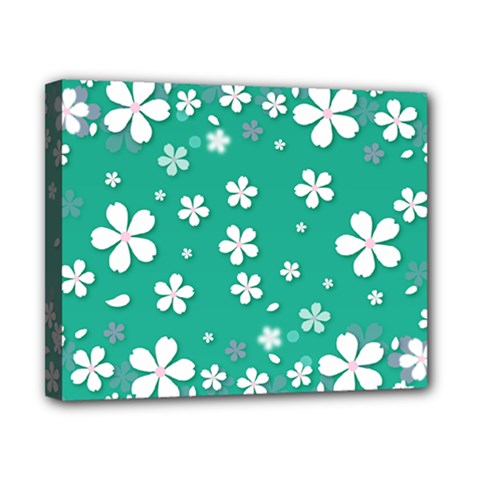 Pattern Background Daisy Flower Floral Canvas 10  X 8  (stretched)