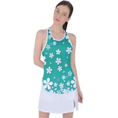 Pattern Background Daisy Flower Floral Racer Back Mesh Tank Top