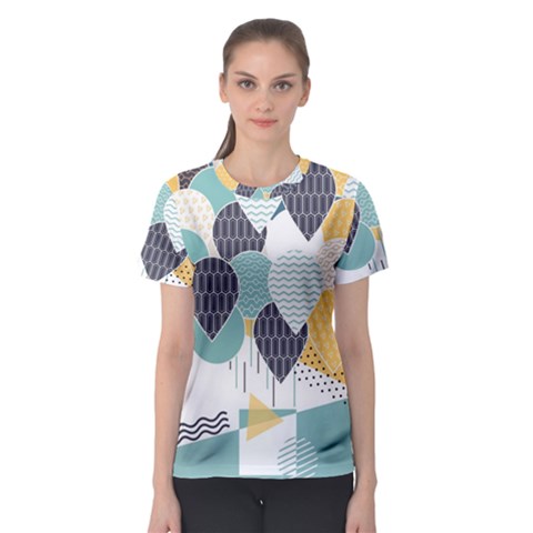 Abstract Balloon Pattern Decoration Women s Sport Mesh Tee by Ravend