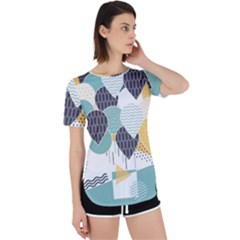 Abstract Balloon Pattern Decoration Perpetual Short Sleeve T-shirt