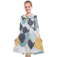 Abstract Balloon Pattern Decoration Kids  Midi Sailor Dress