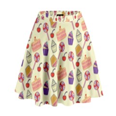 Cupcake Pattern Lollipop High Waist Skirt by Ravend