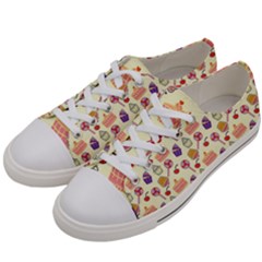 Cupcake Pattern Lollipop Men s Low Top Canvas Sneakers