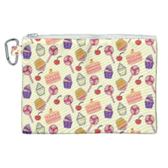 Cupcake Pattern Lollipop Canvas Cosmetic Bag (xl)