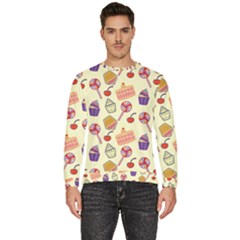 Cupcake Pattern Lollipop Men s Fleece Sweatshirt