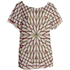 Kaleidoscope Line Triangle Pattern Women s Oversized Tee