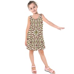 Kaleidoscope Line Triangle Pattern Kids  Sleeveless Dress