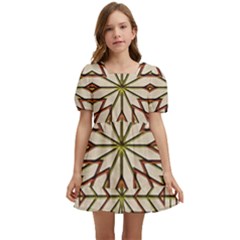 Kaleidoscope Line Triangle Pattern Kids  Short Sleeve Dolly Dress by Ravend