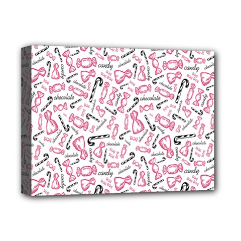 Candy Pink Black-cute Sweat Deluxe Canvas 16  X 12  (stretched) 