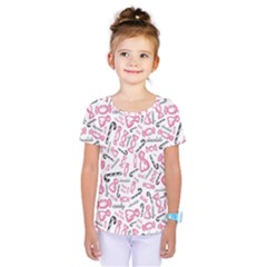 Candy Pink Black-cute Sweat Kids  One Piece Tee