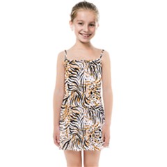 Tiger Pattern Background Kids  Summer Sun Dress by danenraven