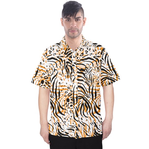 Tiger Pattern Background Men s Hawaii Shirt by danenraven
