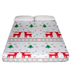 Christmas Illustration Texture Pattern Fitted Sheet (king Size)