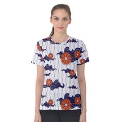 Blue And White Pottery Pattern Women s Cotton Tee