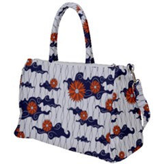 Blue And White Pottery Pattern Duffel Travel Bag