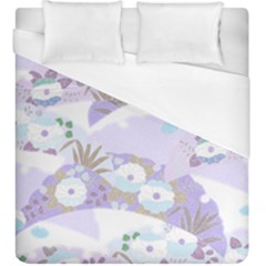 Purple Japanese Pattern Texture Violet Textile Duvet Cover (King Size)