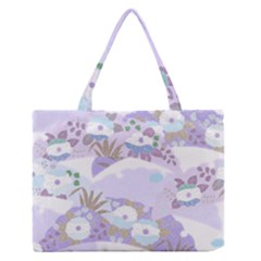 Purple Japanese Pattern Texture Violet Textile Zipper Medium Tote Bag