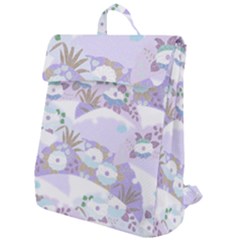 Purple Japanese Pattern Texture Violet Textile Flap Top Backpack