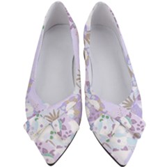 Purple Japanese Pattern Texture Violet Textile Women s Bow Heels by danenraven