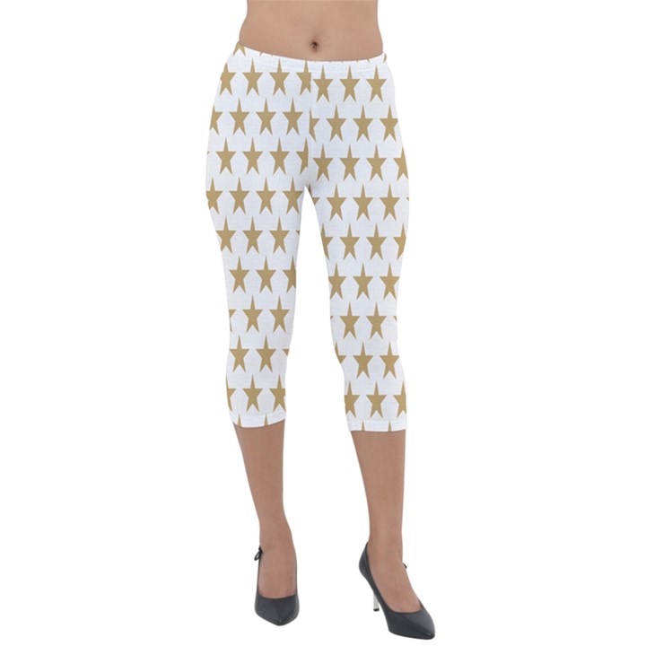 Stars-3 Lightweight Velour Capri Leggings 