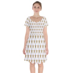 Stars-3 Short Sleeve Bardot Dress by nateshop