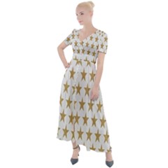 Stars-3 Button Up Short Sleeve Maxi Dress by nateshop