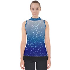 Stars-4 Mock Neck Shell Top by nateshop