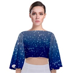 Stars-4 Tie Back Butterfly Sleeve Chiffon Top by nateshop