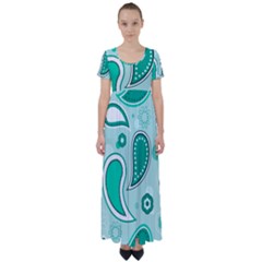 Template High Waist Short Sleeve Maxi Dress