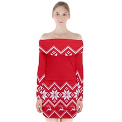 Seamles,template Long Sleeve Off Shoulder Dress by nateshop