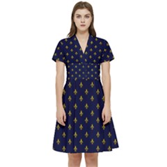 Seamles,template Short Sleeve Waist Detail Dress by nateshop