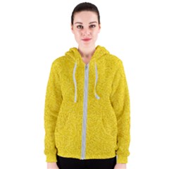 Bright Yellow Crunchy Sprinkles Women s Zipper Hoodie by nateshop