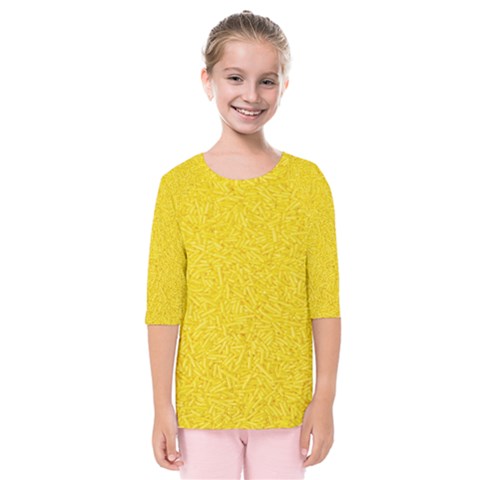 Bright Yellow Crunchy Sprinkles Kids  Quarter Sleeve Raglan Tee by nateshop