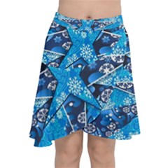 Christmas-background-pattern Chiffon Wrap Front Skirt
