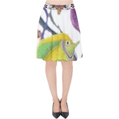 Im Fourth Dimension Colour 73 Velvet High Waist Skirt