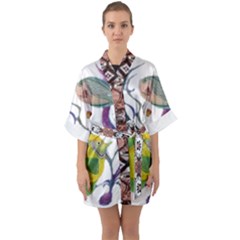 Im Fourth Dimension Colour 73 Half Sleeve Satin Kimono  by imanmulyana