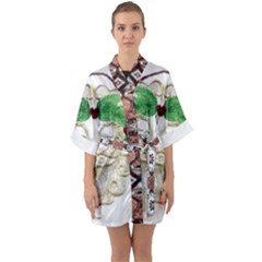 Im Fourth Dimension Colour 83 Half Sleeve Satin Kimono  by imanmulyana