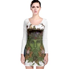 IM Fourth Dimension Colour 84 Long Sleeve Velvet Bodycon Dress