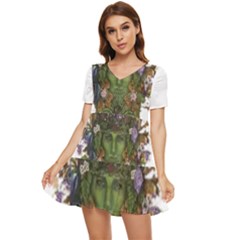 Im Fourth Dimension Colour 84 Tiered Short Sleeve Babydoll Dress