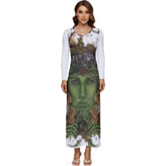 IM Fourth Dimension Colour 84 Long Sleeve Velour Longline Maxi Dress